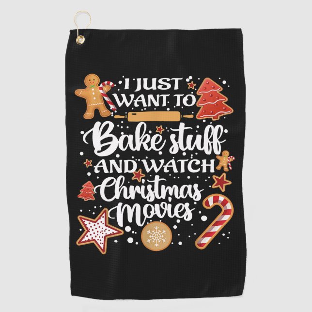 Ich Wollte nur, Dinge zu backen und mir Weihnachts Golfhandtuch (Vorderseite)