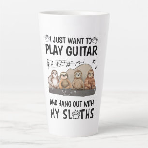 Ich Wollte nur, Gitarrenspiel Shirt Niedlich Sloth Milchtasse