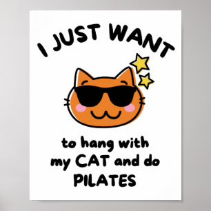 Ich wollte nur, mit meiner Katze zu hängen und Pil Poster
