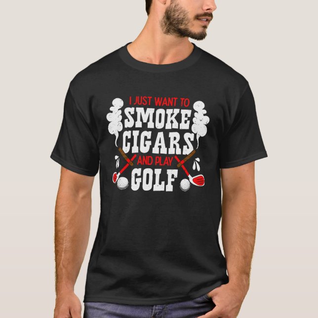 Ich Wollte nur, um Zigarren zu rauchen und Golf Pu T-Shirt (Vorderseite)