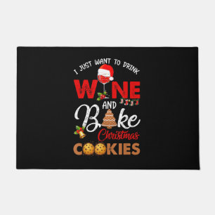 Ich wollte nur Wein zu trinken Weihnachtskekse Fußmatte