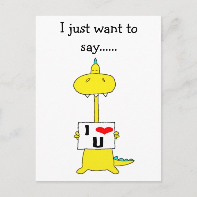 Ich wollte nur zu sagen......i Liebe u, Postkarte (Vorderseite)