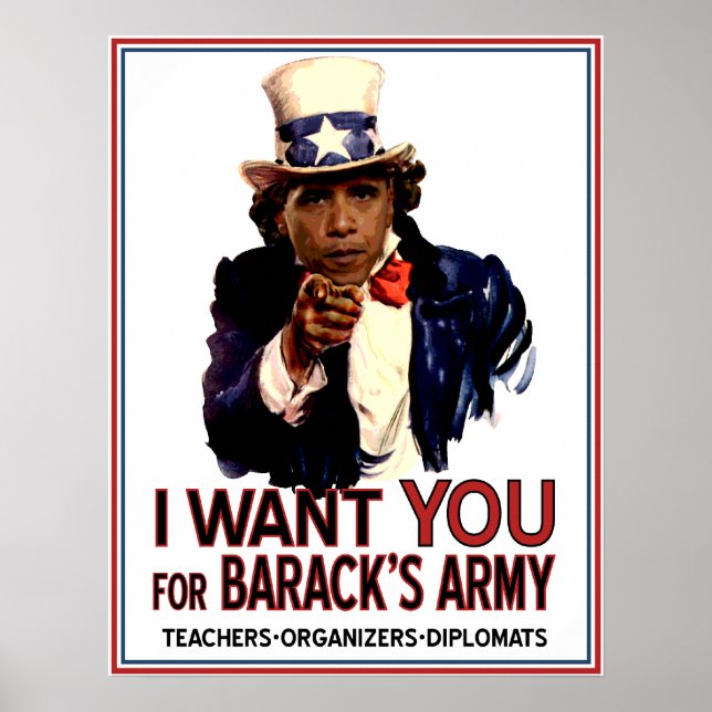 Ich Wollte Sie - Obama Politisches Poster (Vorne)