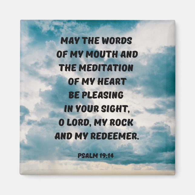 Ich Wollte, um Gottes Bibelverse Psalm 19:14 zu bi Magnet (Vorne)