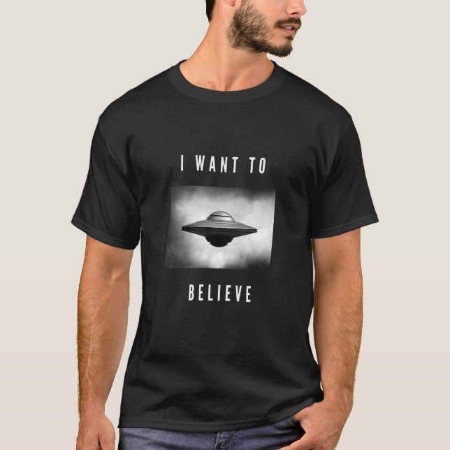 Ich Wollte zu glauben, Alien Ufo Jäger Flying Vint T-Shirt (Vorderseite)