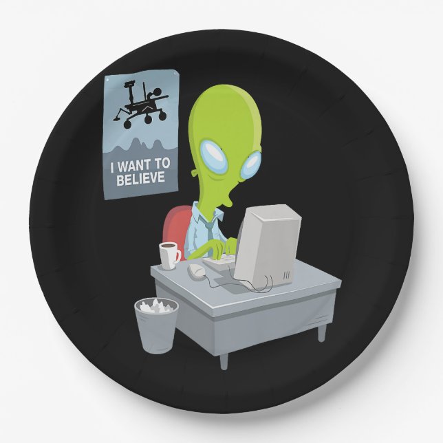 Ich wollte zu glauben, Alien Version von Alien lus Pappteller (Vorderseite)