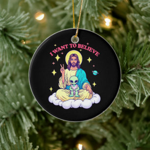 Ich Wollte zu glauben Keramik Ornament