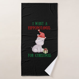 Ich Wollte zu Weihnachten einen Hippopotamus Badehandtuch