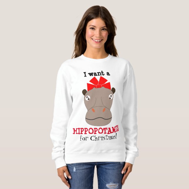Ich Wollte zu Weihnachten einen Hippopotamus! Swea Sweatshirt (Vorne ganz)