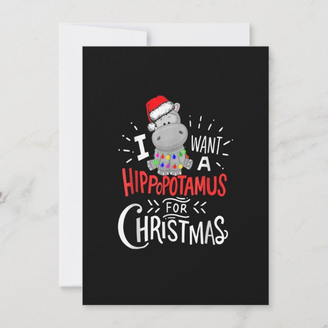 Ich Wollte zu Weihnachten einen Hippopotamus, Weih Einladung (Vorderseite)