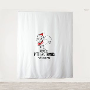 Ich Wollte zu Weihnachten einen Pittiepotamus Wandteppich