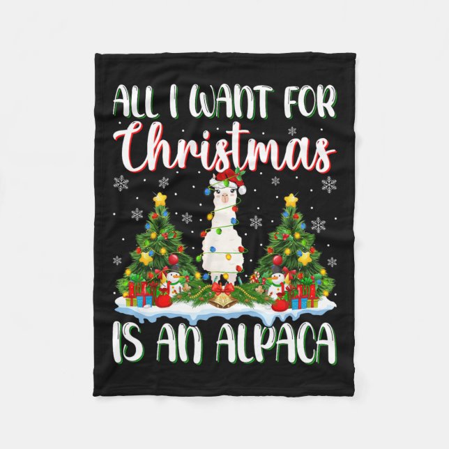 Ich Wollte zu Weihnachten ist ein Alpaca Weihnacht Fleecedecke (Vorderseite)