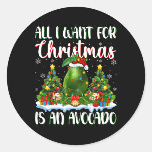 Ich Wollte zu Weihnachten ist ein Avocado Weihnach Runder Aufkleber