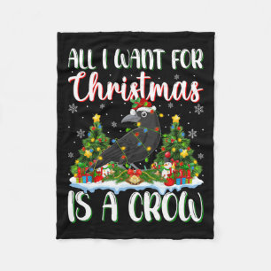Ich Wollte zu Weihnachten ist ein Crow Bird Weihna Fleecedecke