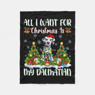 Ich Wollte zu Weihnachten ist ein Dalmatiner Hund Fleecedecke