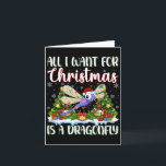 Ich Wollte zu Weihnachten ist ein Drachenfliege We Karte<br><div class="desc">Ich Wollte zu Weihnachten ist eine Libelle Weihnachtsleuchten</div>