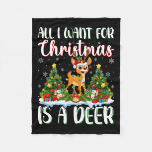 Ich Wollte zu Weihnachten ist ein Hirschbaumleucht Fleecedecke