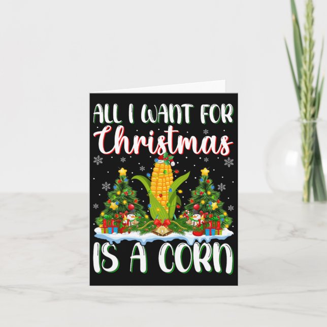 Ich Wollte zu Weihnachten ist ein Mais-Weihnachtsb Karte (Vorderseite)
