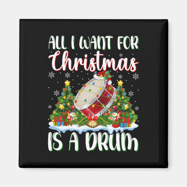 Ich Wollte zu Weihnachten ist ein trockenes Weihna Magnet (Vorne)