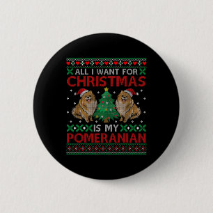 Ich Wollte zu Weihnachten ist mein Spitz Weihnacht Button