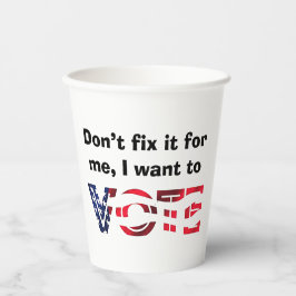 Ich Wollte zur Abstimmung Pappbecher