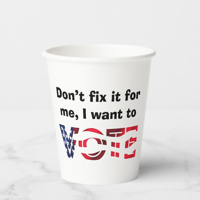 Ich Wollte zur Abstimmung Pappbecher (Vorderseite)