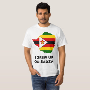 Ich wuchs auf Sadza Simbabwe auf T-Shirt