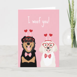Ich wuffe dich, Valentins-Hund Rottweiler Maltipoo Feiertagskarte