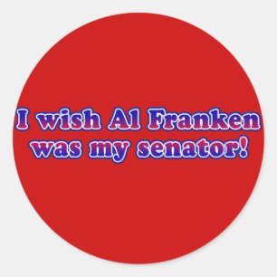 Ich wünsche, dass Al Franken mein Senator war Runder Aufkleber