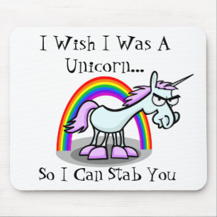 Ich wünsche, dass ich ein Einhorn war, also ich Mousepad
