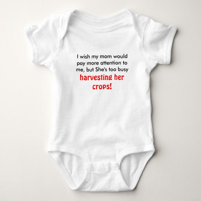 Ich wünsche, dass meine Mamma mehr Aufmerksamkeit Baby Strampler (Vorderseite)