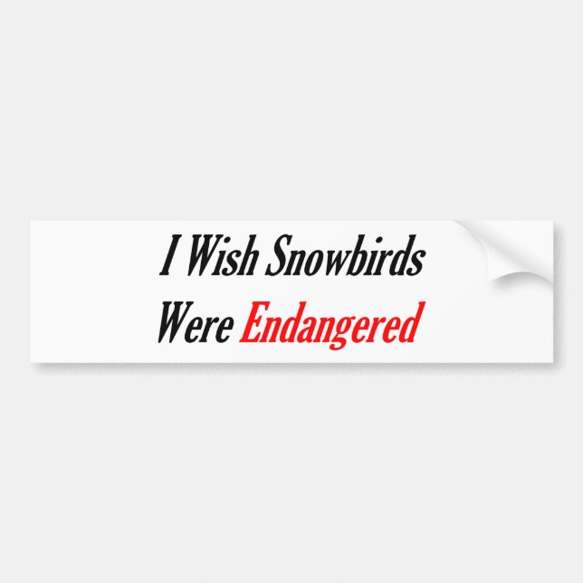 Ich wünsche, dass Snowbirds gefährdet wurden Autoaufkleber (Vorne)
