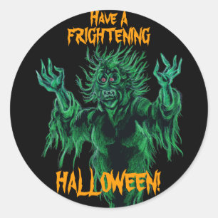 Ich wünsche dir ein beängstigendes Halloween! Runder Aufkleber