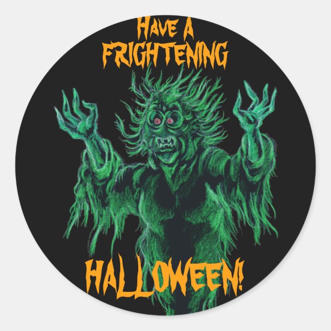 Ich wünsche dir ein beängstigendes Halloween! Runder Aufkleber (Vorderseite)