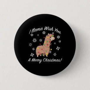 Ich wünsche dir ein frohes Weihnachtsfest im Llama Button