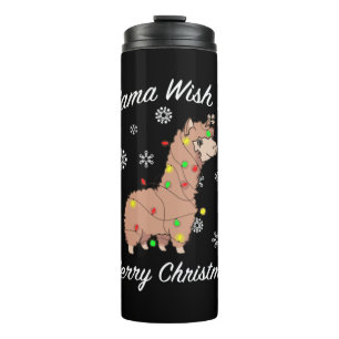 Ich wünsche dir ein frohes Weihnachtsfest im Llama Thermosbecher