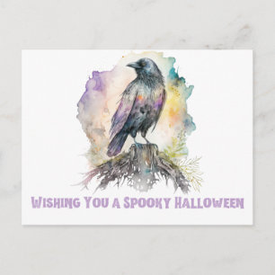 Ich wünsche dir ein kurzes Halloween-Raven Hallowe Feiertagspostkarte