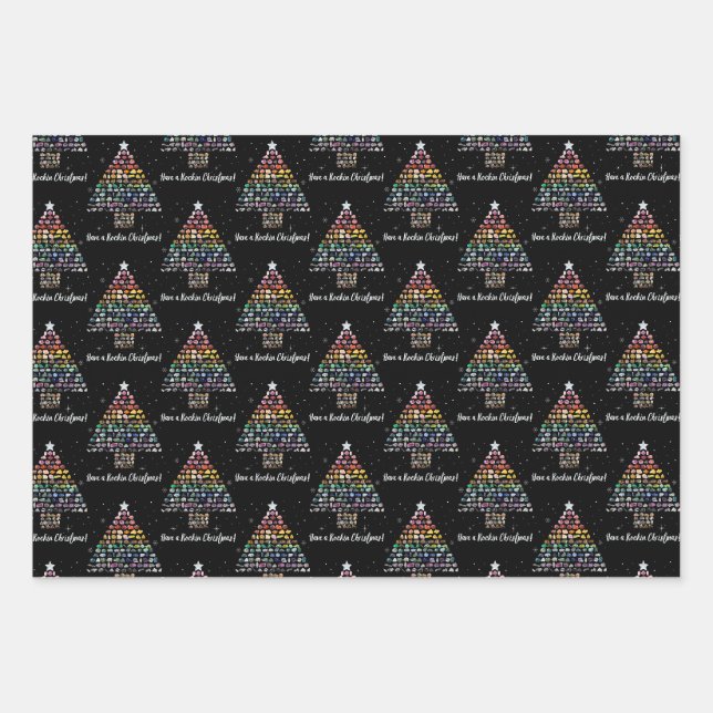 Ich wünsche dir ein Rockin Weihnachten! Kristallwe Geschenkpapier Set (Vorderseite)