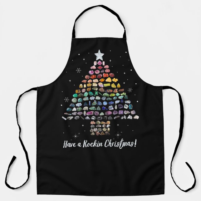 Ich wünsche dir ein Rockin Weihnachten! Kristallwe Schürze (Vorderseite)