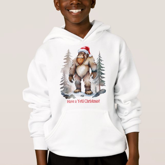 Ich wünsche dir ein Yeti Weihnachten! Sasquatch Ho Hoodie (Vorderseite)