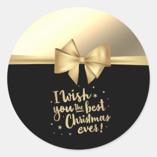 Ich wünsche Ihnen das beste Weihnachten ever,Faux Runder Aufkleber