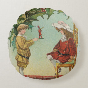 Ich wünsche Ihnen ein frohes Weihnachtsfest - Vint Rundes Kissen