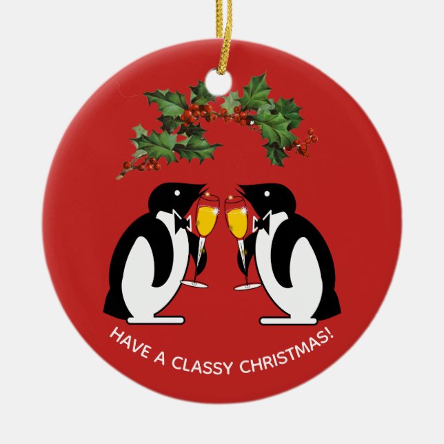 Ich wünsche Ihnen ein schönes Weihnachten Keramik Ornament (Vorne)