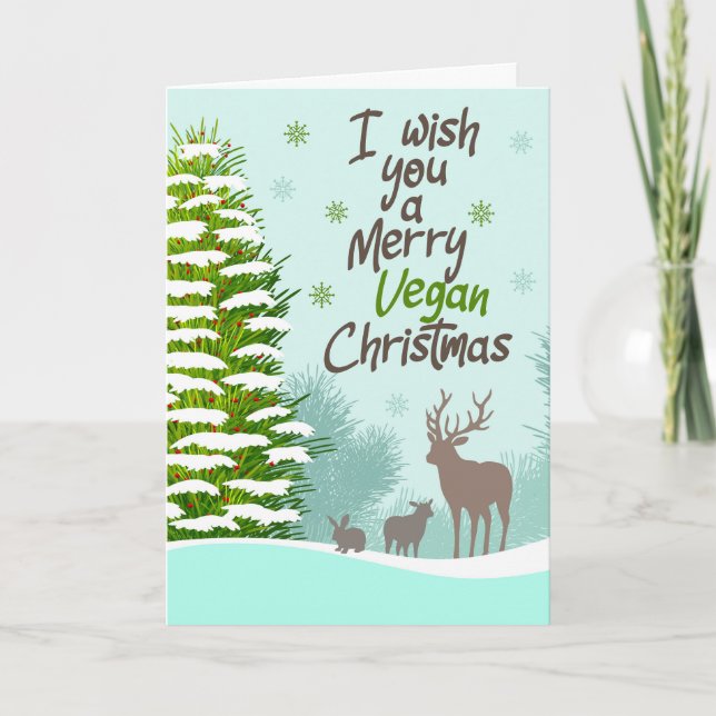 Ich wünsche Ihnen frohe vegane Weihnachten, Karte (Vorderseite)