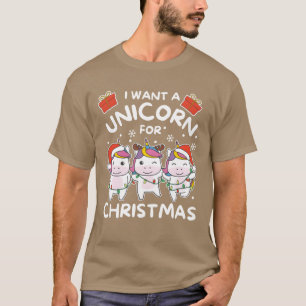 Ich wünsche mir ein Einhorn zu Weihnachten Süße Ei T-Shirt