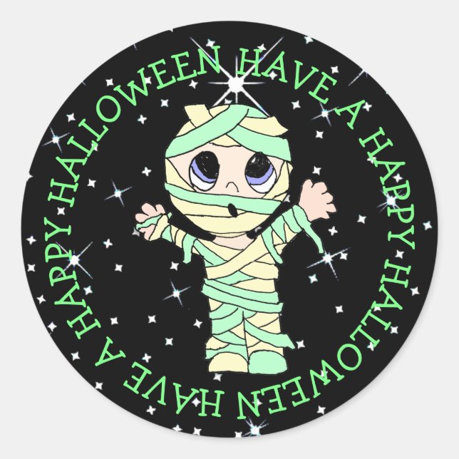 Ich wünsche mir ein glückliches Halloween-Niedlich Runder Aufkleber (Vorderseite)