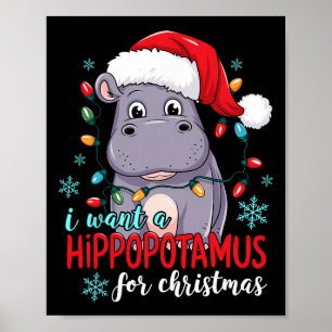 Ich wünsche mir ein Nilpferd für das Weihnachts-Sh Poster