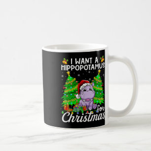 Ich wünsche mir ein Nilpferd für Weihnachtslichter Kaffeetasse