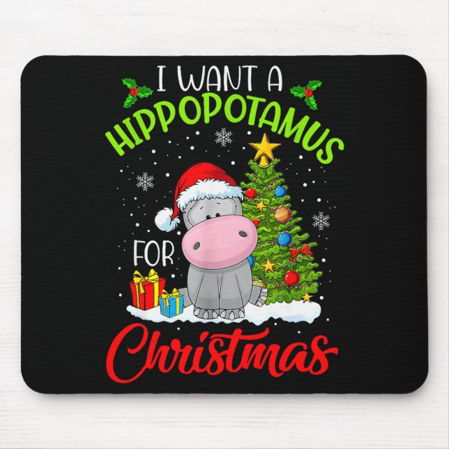 Ich wünsche mir ein Nilpferd zu Weihnachten Mousepad (Vorne)