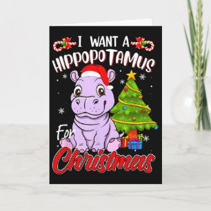 Ich wünsche mir ein Nilpferd zu Weihnachten Nilpfe Karte